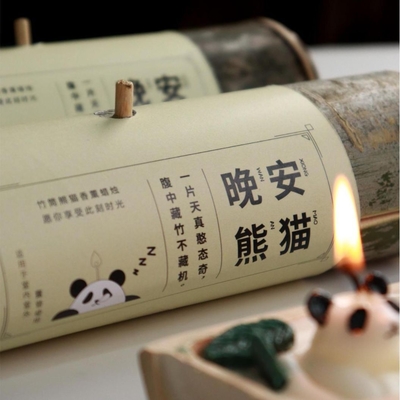 Candela di bambù personalizzata Buonanotte Aromaterapia Panda per ospiti di hotel e resort