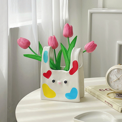 Vaso in ceramica stampato con vetrina di seta La decorazione perfetta per l'ingresso in hotel e resort