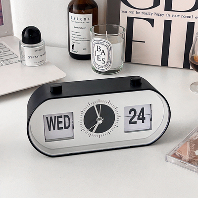 Hotel and Resort Manual Button Desktop Alarm Clock con calendario creativo di pagina