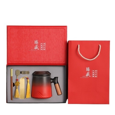 Fu Lu Storage Fast Cup Set in Portable Leather Gift Box Perfetto per le occasioni speciali