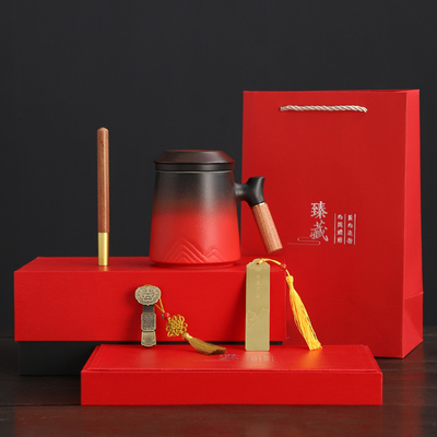 Fu Lu Storage Fast Cup Set in Portable Leather Gift Box Perfetto per le occasioni speciali