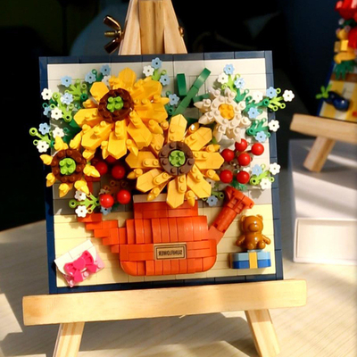 Rose di Natale Girasoli e gigli Piccoli grani blocchi di costruzione per la stampa 3D