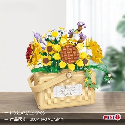 Belle Di Mini Particella Blocchi di Costruzione Serie di Cesto di Fiori Un Must-Have per l'educazione