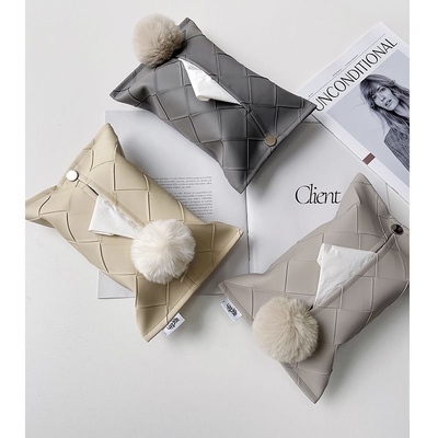 Presentation Gift Set Tissue Box in cuoio tessuto per tavolo da caffè con serigrafia