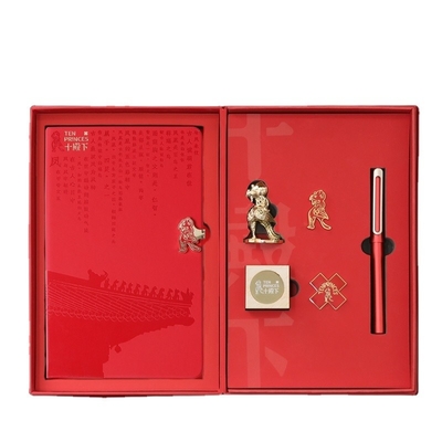 Set regalo per l'industria agricola libro di contabilità a mano firma penna distintivo e ornamento fenice