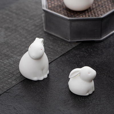 Ornamenti per animali domestici per interni Decorazioni ceramiche di conigli di giada per i regali del festival di metà autunno