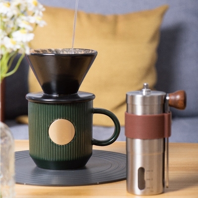 Scatola portatile per regali d'affari con filtro ceramico e tazza da caffè in ceramica