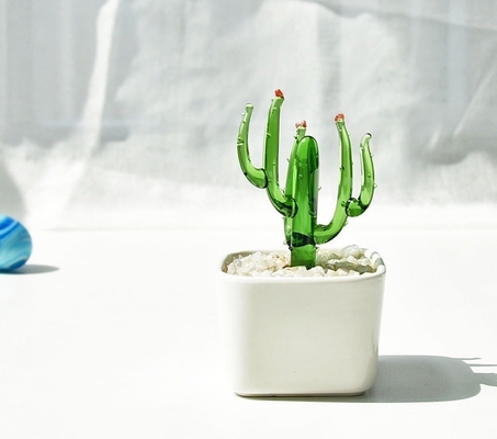 Promozione Decora regali Ornamenti di vetro per cactus succulenti e piante in vaso