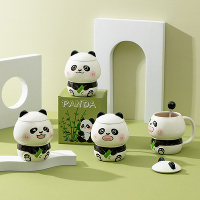 Uso Scenari Gioielli d'affari Cartoon carino Panda Tazza ceramica per aziende di tazze