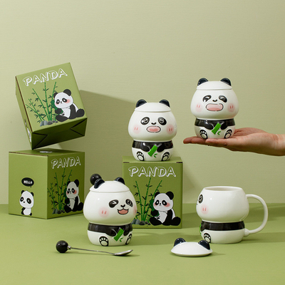 Uso Scenari Gioielli d'affari Cartoon carino Panda Tazza ceramica per aziende di tazze
