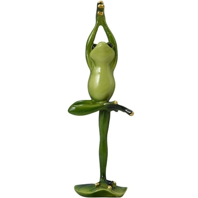 Decorazione in resina di rane yoga in vetro perfetto regalo per armadietto per TV e armadietto per vini