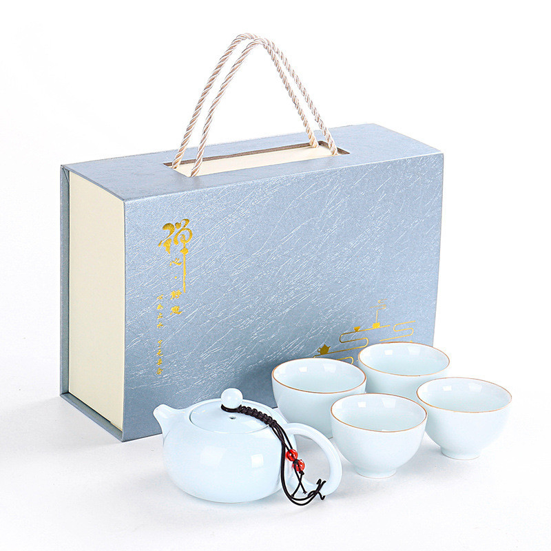 Set di scatole regalo a mano a stampa a colori multipli Set ceramico di tè per agricoltura