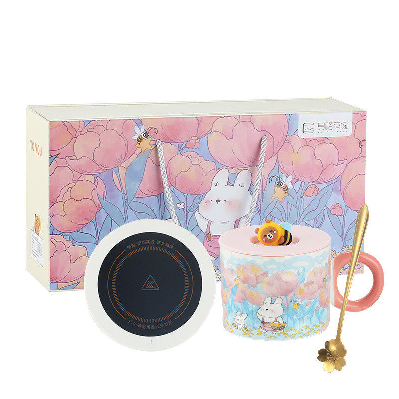Agricoltura Target Set regalo creativo Tazze calde con coperchio Tazze di ceramica carine e regali a mano