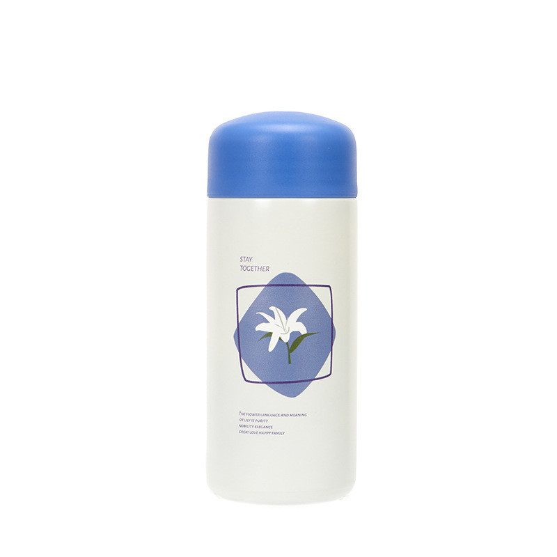 Coppa d'acqua portatile e compatta con modello floreale 304 Coppa isolante in acciaio inossidabile