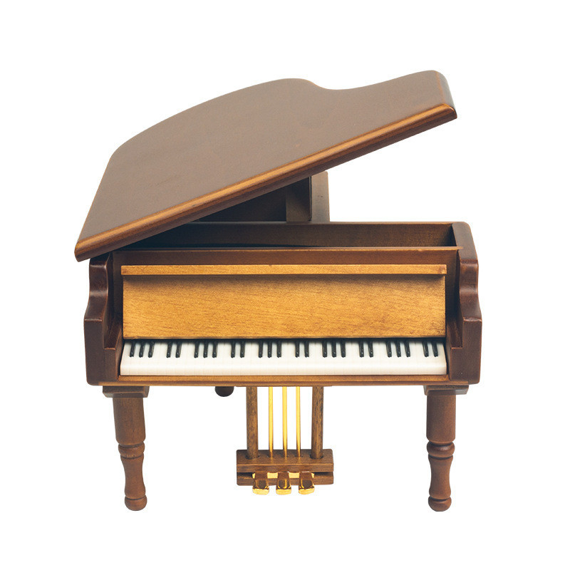 Scatola musicale per pianoforte in legno stampata a schermo di seta Ideale per i favori di nozze Regali per la festa di nozze