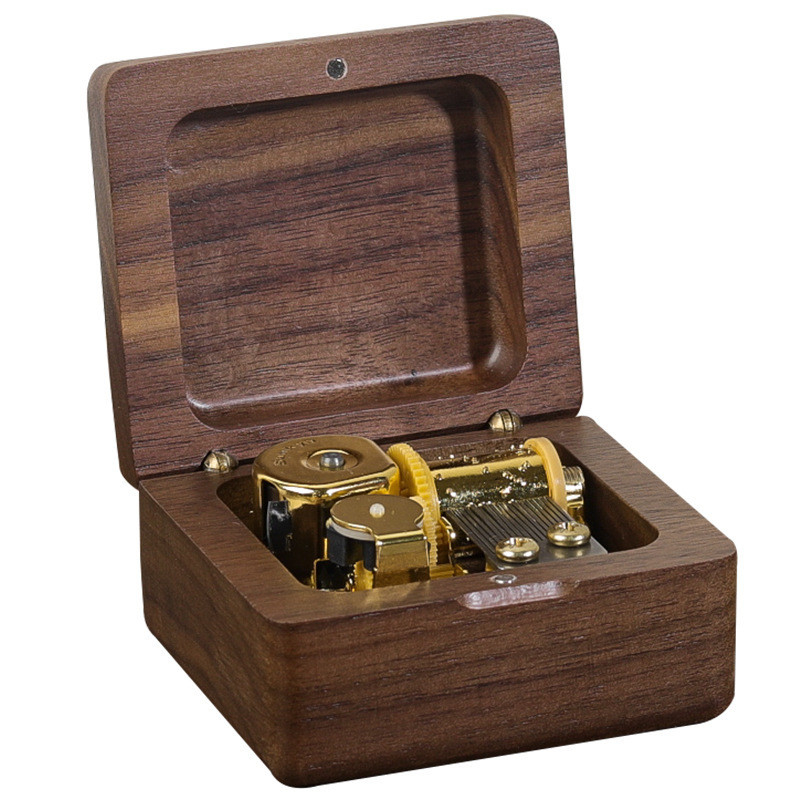 Stampa UV Movimento Walnut Octopus Music Box per la decorazione e la creatività del desktop