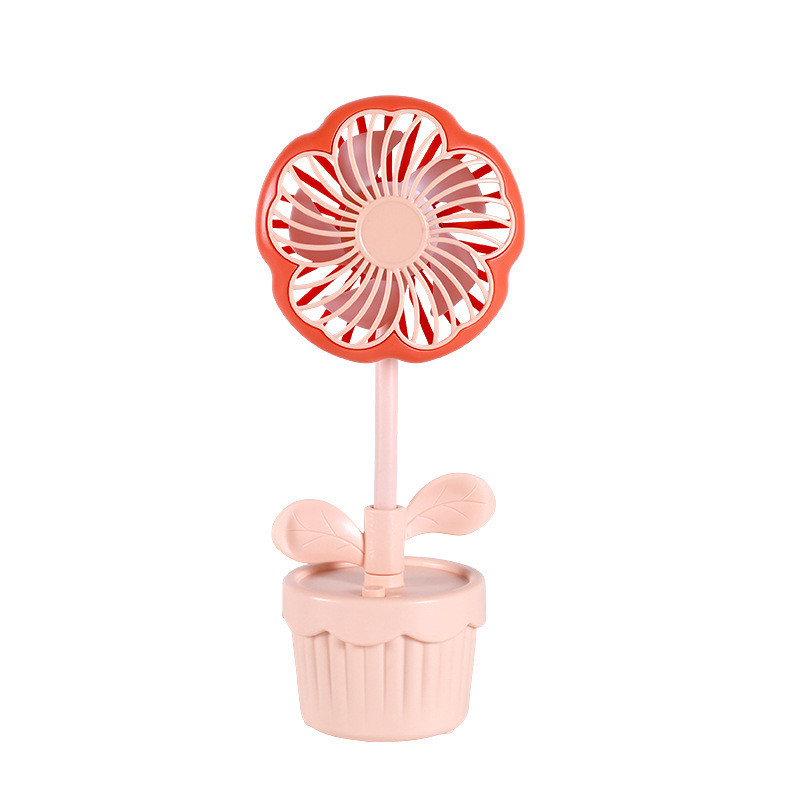 Prodotti per ufficio Ventilatore di piante in vaso ricaricabile in grazioso disegno animato di fiori per l'estate