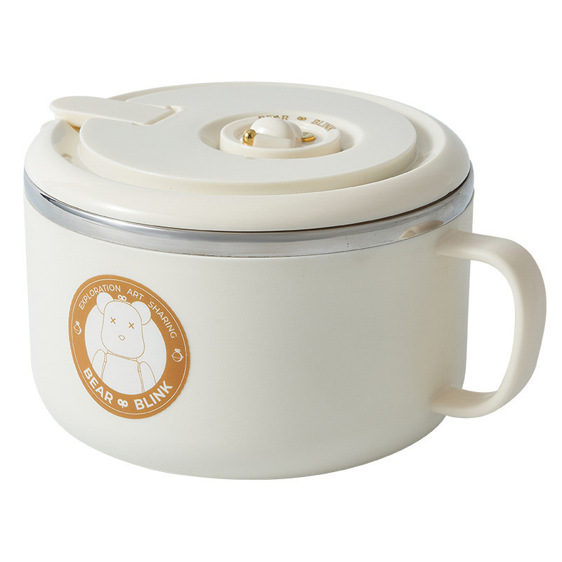 Instant Noodle Bowl con coperchio in acciaio inossidabile