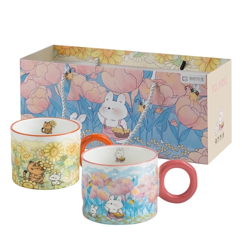 Tecniche di stampa su tela di seta U Creative Cup Gift Box Set per uno spazio di vita unico