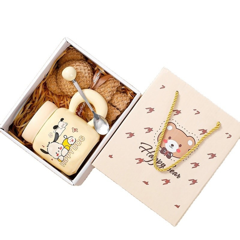 Set di tazze stampate a vetro di seta in ceramica Disegno grafico colorato Perfetto per qualsiasi occasione