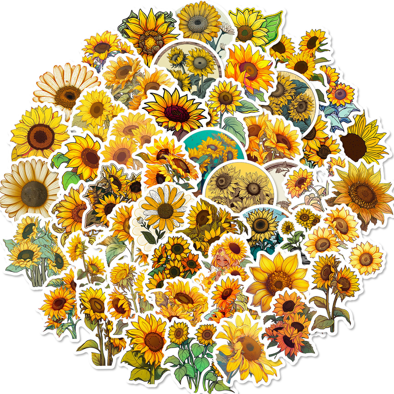 Creativi adesivi gonfiati di girasole per scatole di cartoleria per bambini Mappa di decorazione n. 0202