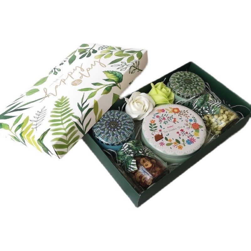 La scatola regalo del tè a fiori preferita dell'agenzia di viaggio della serie di foreste regalo a mano per i festival