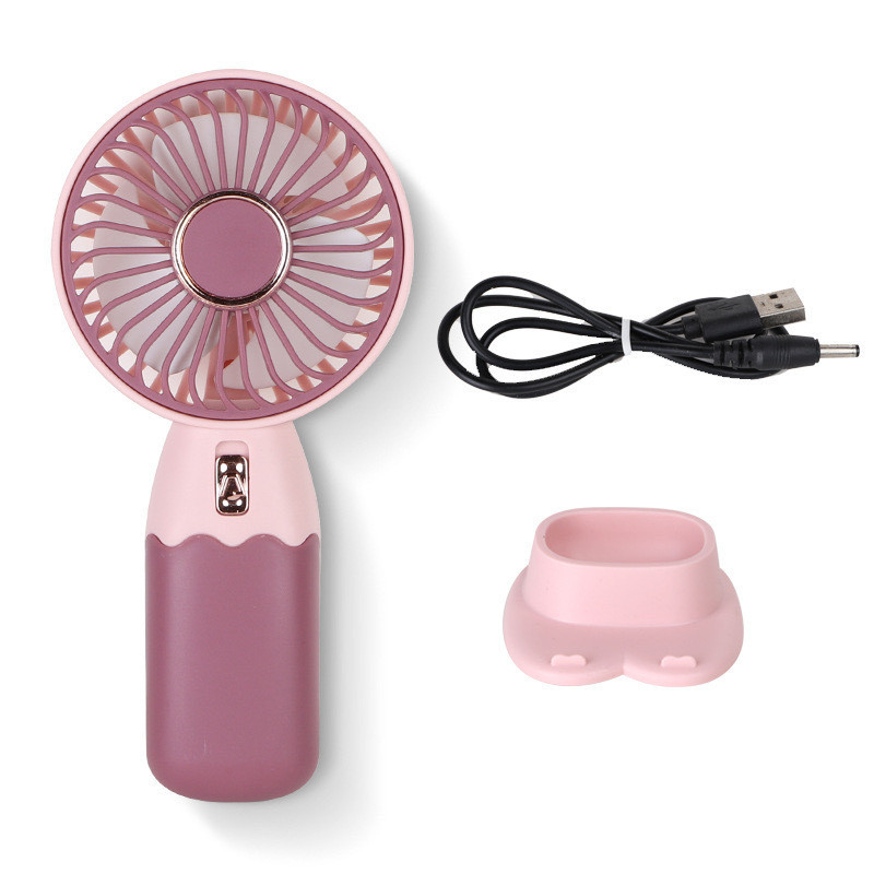 Creative Cartoon Mini Handheld Cooling Piccolo Ventilatore Portatile USB di ricarica del telefono Stand Piccolo Ventilatore 2024 RAMADAN Prodotto