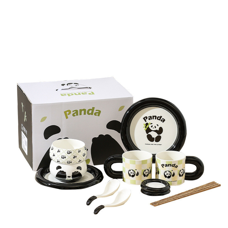 Migliora la tua esperienza di ristorazione con il set di scatole regalo in ceramica Panda Cub