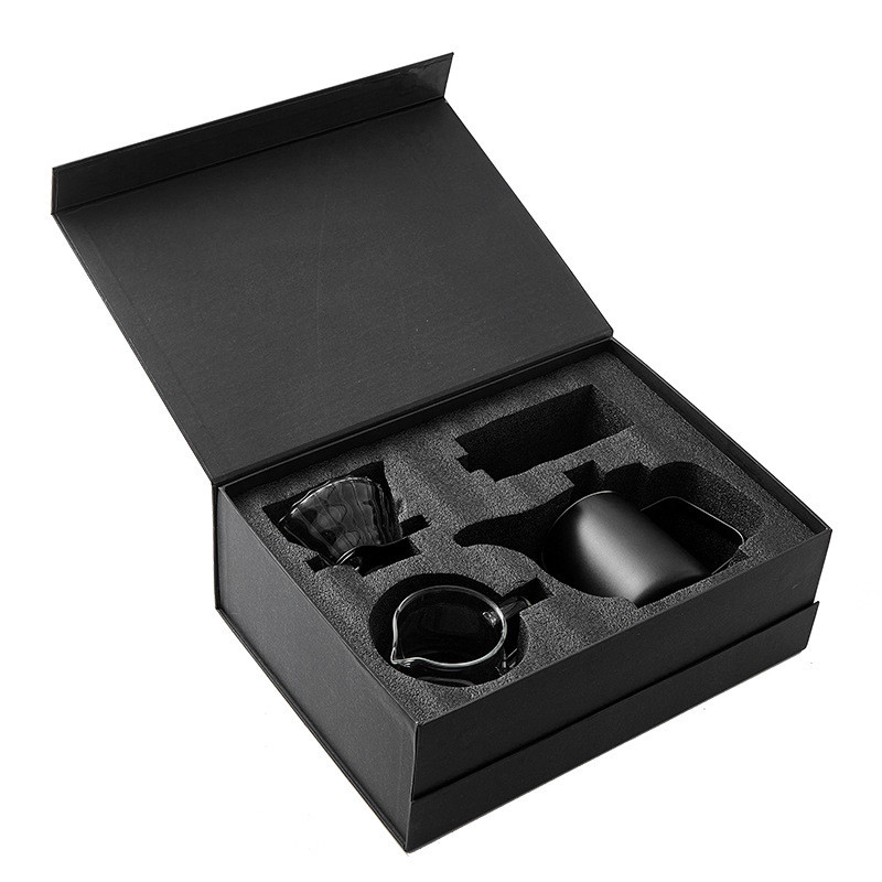 Scatola regalo per caffè fatta a mano Confezione bottiglia d'acqua a bocca lunga Tazza filtro condivisione della pentola Handshake Grinder di fagioli Filtro carta regali