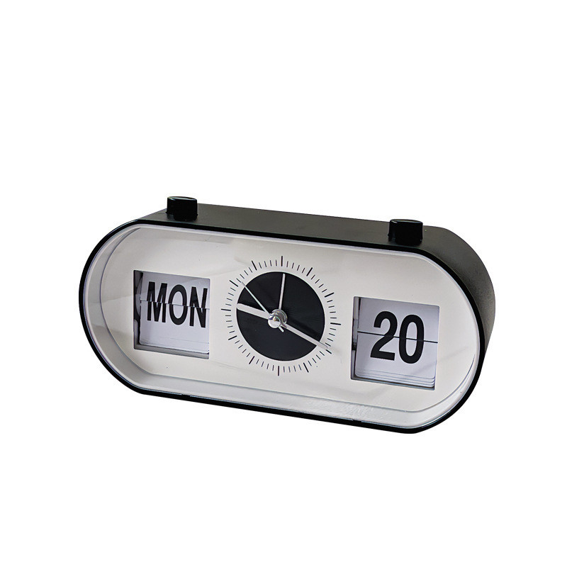 Hotel and Resort Manual Button Desktop Alarm Clock con calendario creativo di pagina