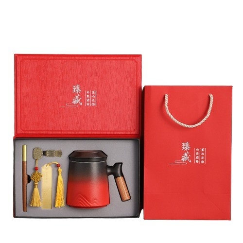 Fu Lu Storage Fast Cup Set in Portable Leather Gift Box Perfetto per le occasioni speciali
