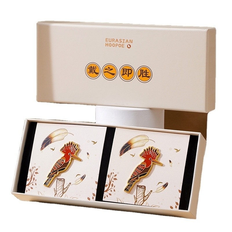 National Tide Good Luck Auspicious Bird Gift Box Set Brooch *2 Personalizzazione regalo aziendale