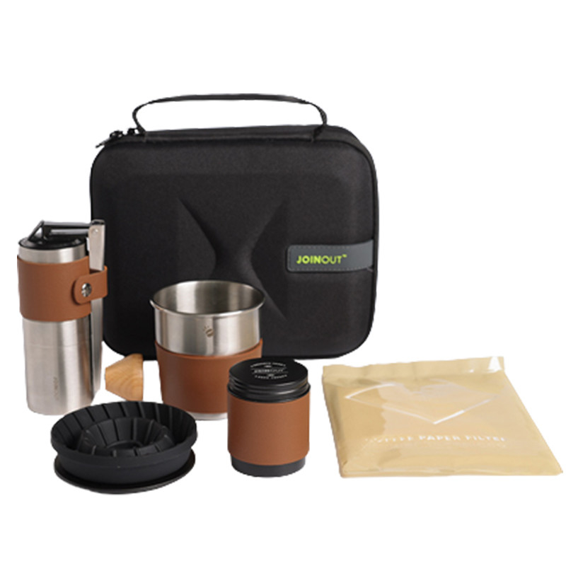 Set di caffè portatile all'aperto con trita a mano e combinazione di tazza filtro