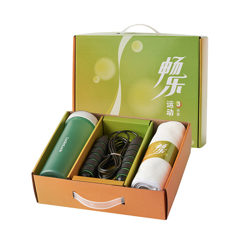 Le Buckle Water Cup Salto a corda e asciugamano Cambio sportivo Box regalo Set prodotti per ufficio