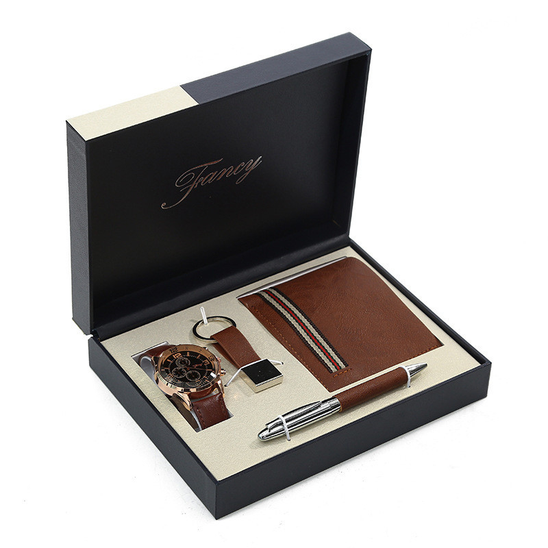 Tecniche di stampa UV Set regalo per affari Orologio Portafogli Portachiavi Pen per i vostri clienti