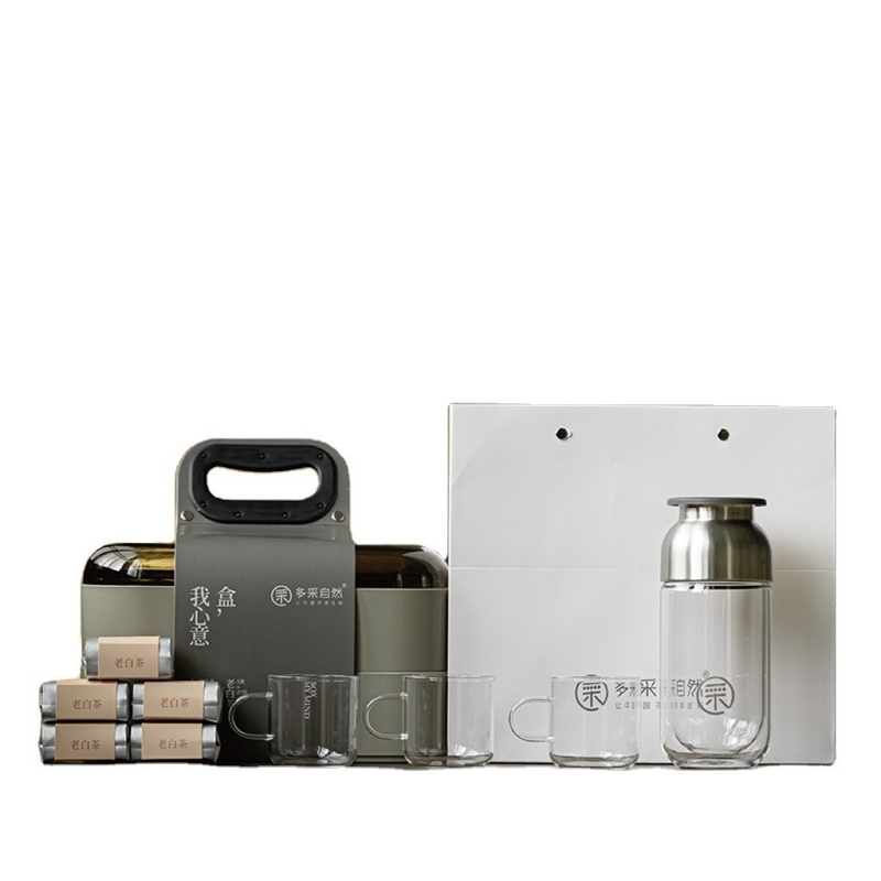 2016 Old White Tea 105g Cucina in vetro fatta a mano 3 tazze Regalo aziendale personalizzato per l'ora del tè