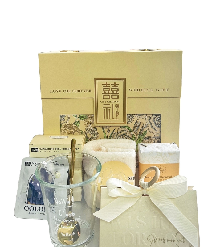 Set regalo di matrimonio personalizzato Acqua e sapone Tazza Oolong Tea e Creativa Candy Box